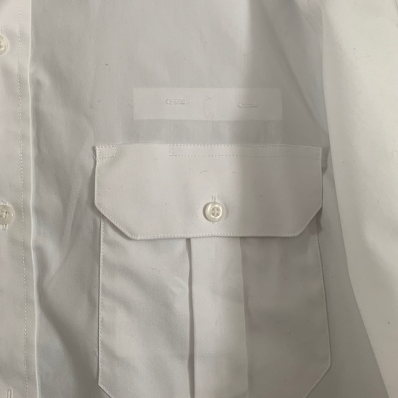 Pilot/aviator White Button Down Long Sleeve Shirt 16 1/2 Neck - Picture 3 of 6